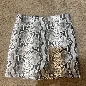 Snakeskin leather skirt
